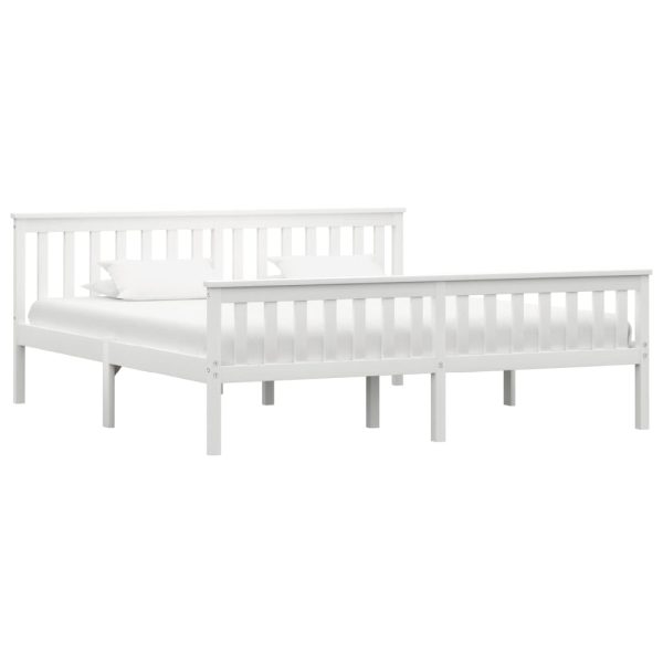Chilliwack Wooden Super King Size Bed In White | Bed Sava