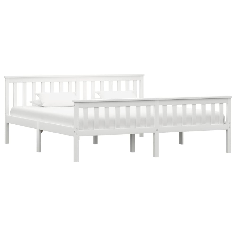 Chilliwack Wooden Super King Size Bed In White | Bed Sava