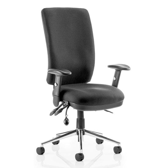Chiro Fabric High Back Office Chair In Black With Arms | Bed Sava