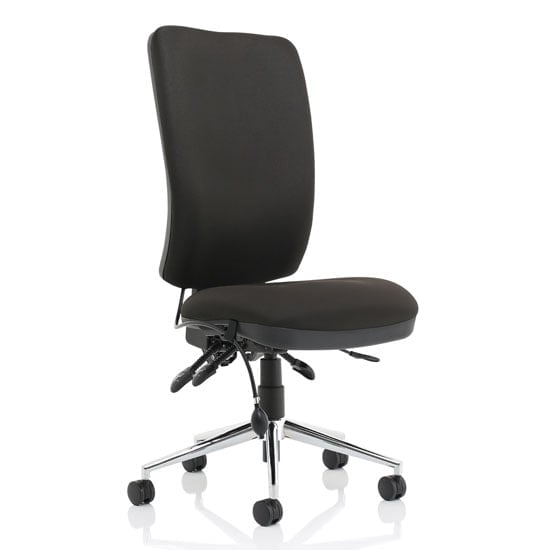 Chiro Fabric High Back Office Chair In Black No Arms | Bed Sava