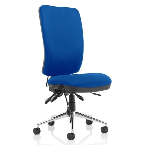 Chiro Fabric High Back Office Chair In Blue No Arms | Bed Sava