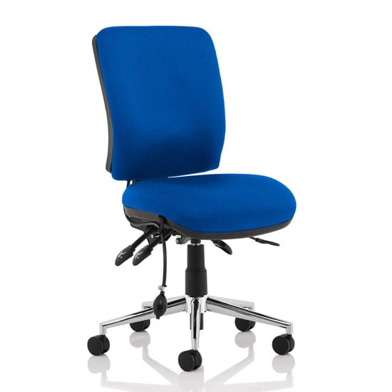 Chiro Fabric Medium Back Office Chair In Blue No Arms | Bed Sava