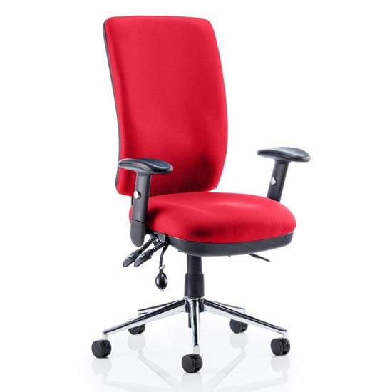 Chiro High Back Office Chair In Bergamot Cherry With Arms | Bed Sava