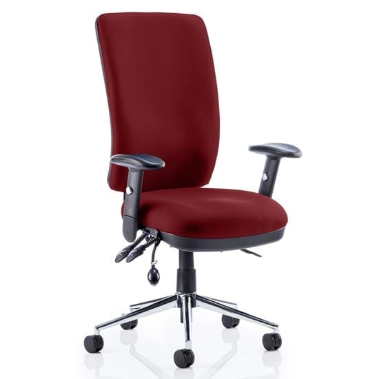 Chiro High Back Office Chair In Ginseng Chilli With Arms | Bed Sava