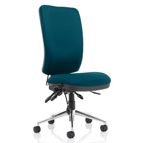 Chiro High Back Office Chair In Maringa Teal No Arms | Bed Sava