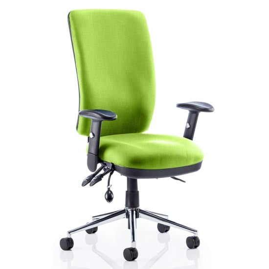 Chiro High Back Office Chair In Myrrh Green With Arms | Bed Sava