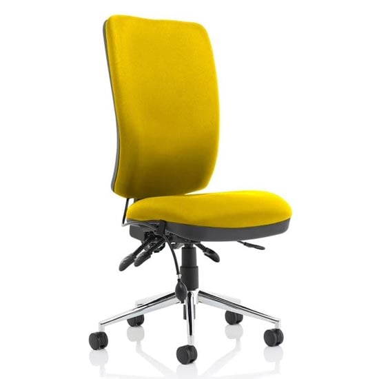 Chiro High Back Office Chair In Senna Yellow No Arms | Bed Sava