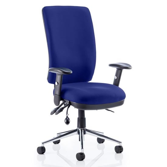 Chiro High Back Office Chair In Stevia Blue With Arms | Bed Sava