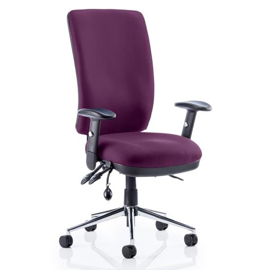 Chiro High Back Office Chair In Tansy Purple With Arms | Bed Sava