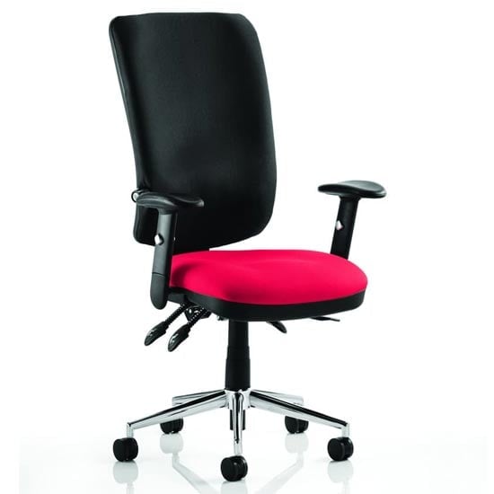 Chiro High Black Back Office Chair In Bergamot Cherry With Arms | Bed Sava