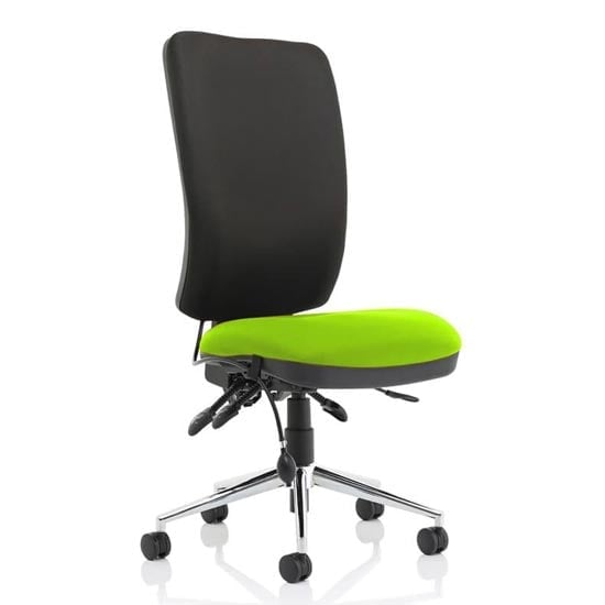 Chiro High Black Back Office Chair In Myrrh Green No Arms | Bed Sava