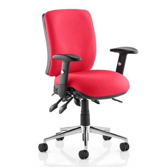 Chiro Medium Back Office Chair In Bergamot Cherry With Arms | Bed Sava