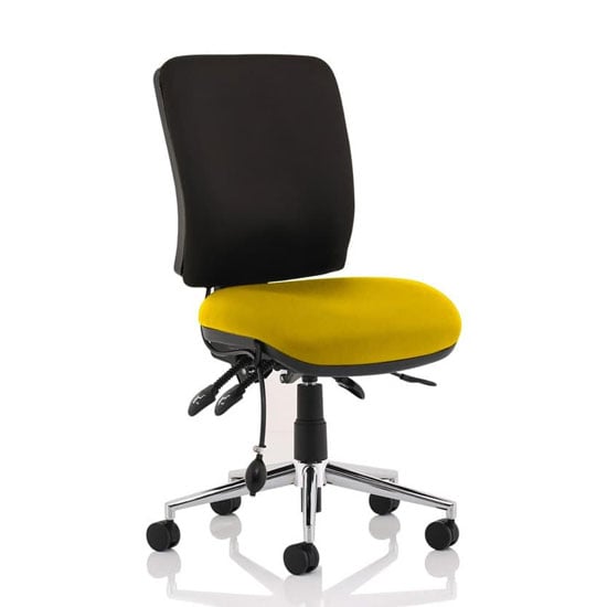 Chiro Medium Back Office Chair With Senna Yellow Seat No Arms | Bed Sava
