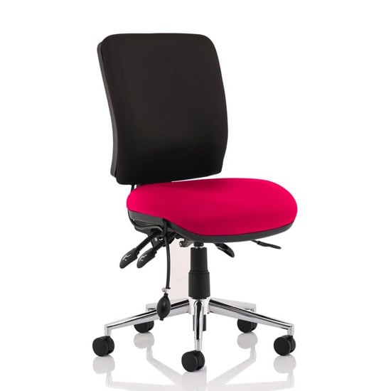 Chiro Medium Back Office Chair With Tabasco Red Seat No Arms | Bed Sava
