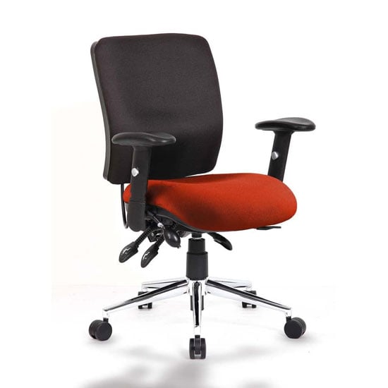 Chiro Medium Back Office Chair With Tabasco Red Seat | Bed Sava