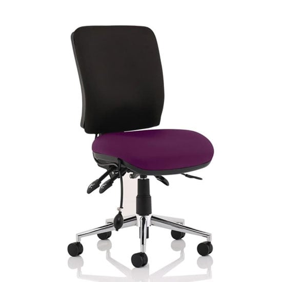 Chiro Medium Back Office Chair With Tansy Purple Seat No Arms | Bed Sava