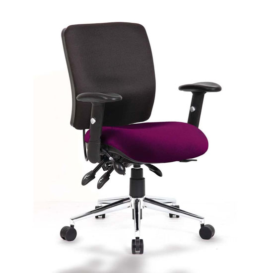 Chiro Medium Back Office Chair With Tansy Purple Seat | Bed Sava
