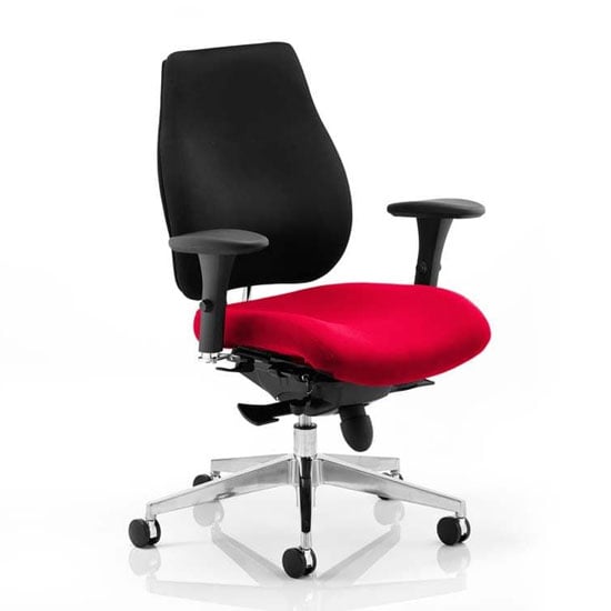 Chiro Plus Black Back Office Chair With Bergamot Cherry Seat | Bed Sava
