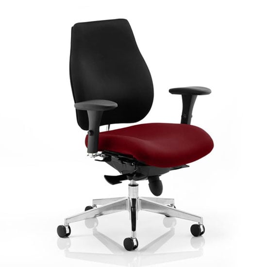 Chiro Plus Black Back Office Chair With Ginseng Chilli Seat | Bed Sava