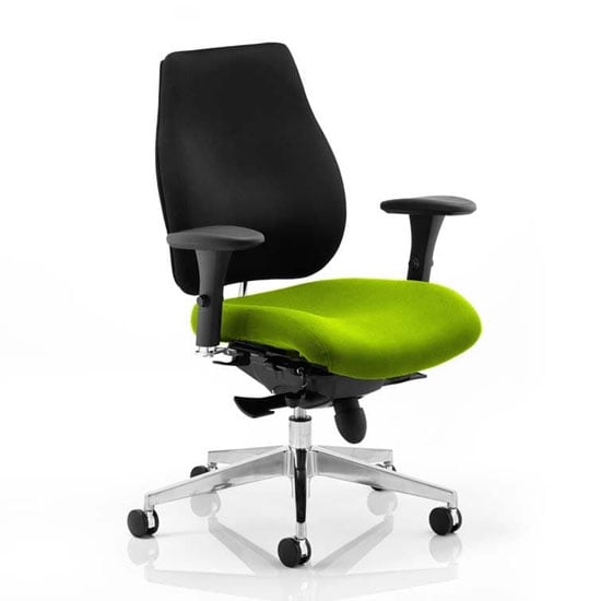 Chiro Plus Black Back Office Chair With Myrrh Green Seat | Bed Sava