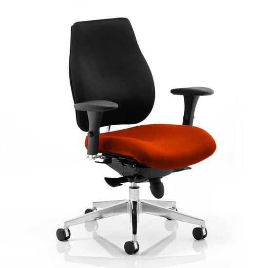 Chiro Plus Black Back Office Chair With Tabasco Red Seat | Bed Sava