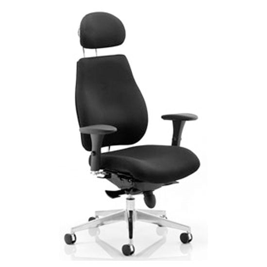 Chiro Plus Ergo Headrest Office Chair In Black With Arms | Bed Sava