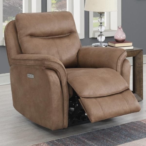 Chloe Fabric Electric Recliner 1 Seater Sofa In Sahara | Bed Sava