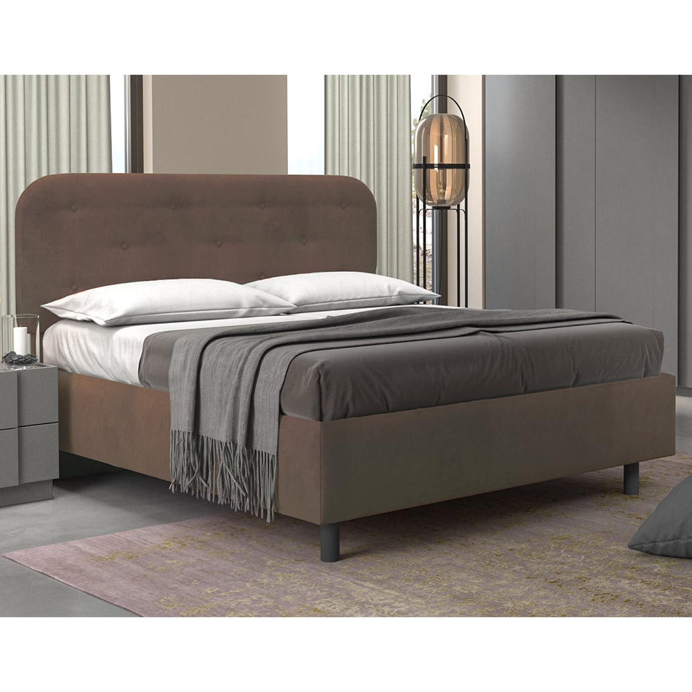 Choctaw Fabric King Size Bed In Brown