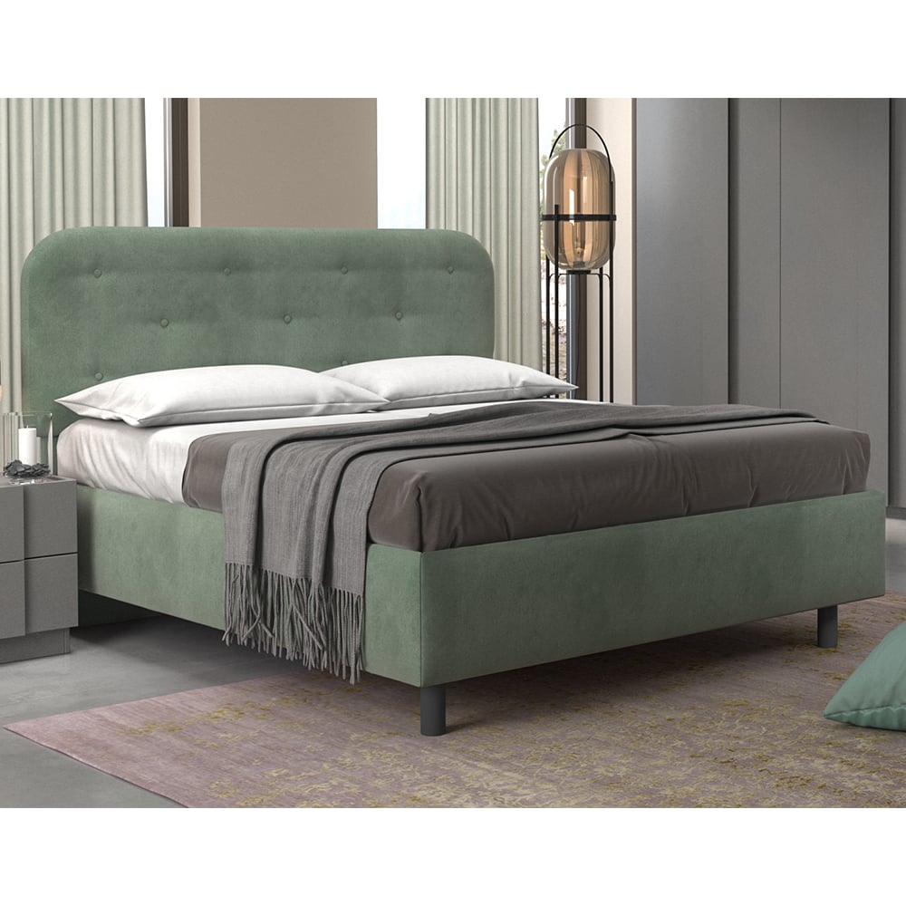 Choctaw Fabric King Size Bed In Sage Green