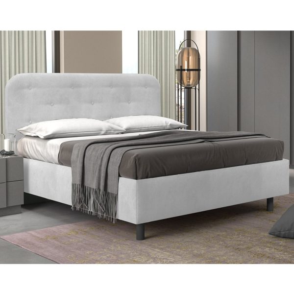 Choctaw Fabric Small Double Bed In Ice | Bed Sava