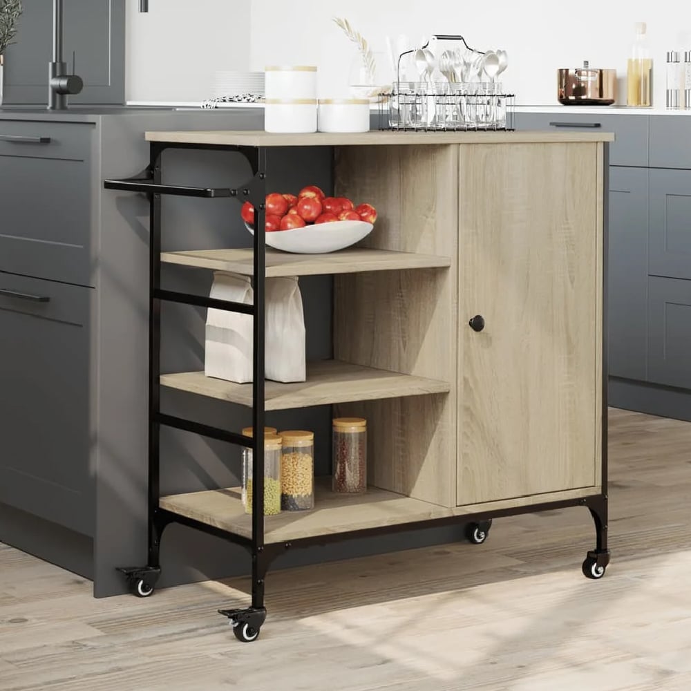Choctaw Wooden Kitchen Trolley With 1 Door In Sonoma Oak