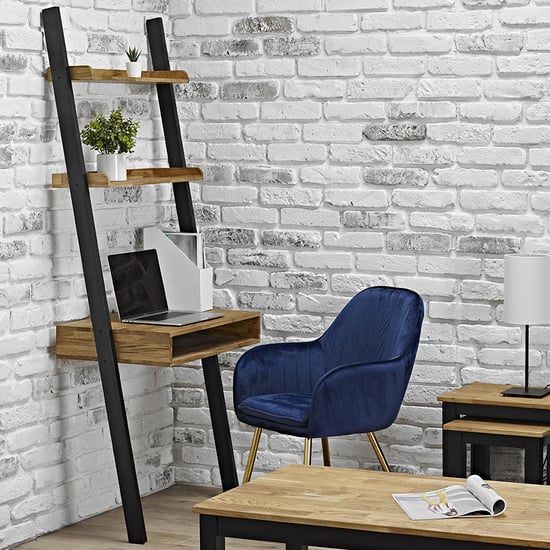 Chollerford Wooden Ladder Laptop Desk In Natural And Black | Bed Sava