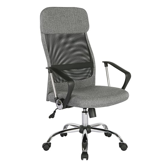 Chord High Back Fabric Home And Office Chair In Grey | Bed Sava