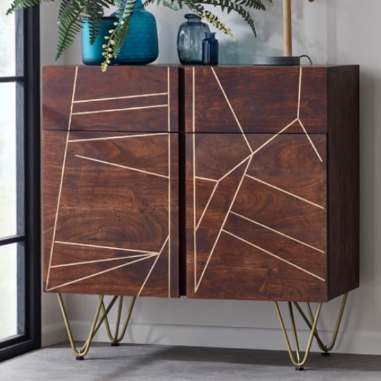 Chort Medium Wooden Sideboard In Dark Walnut With 2 Doors | Bed Sava