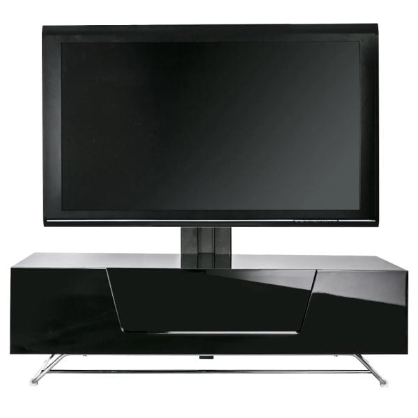 Chroma Large High Gloss TV Stand With Bracket In Black | Bed Sava