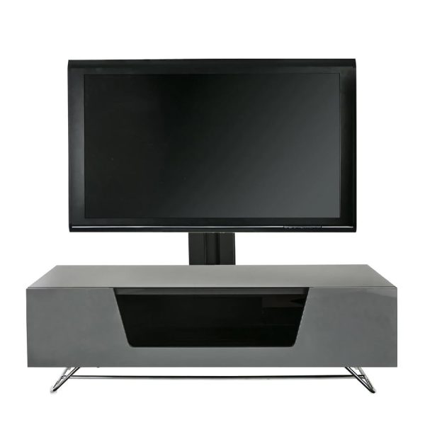 Chroma Large High Gloss TV Stand With Bracket In Grey | Bed Sava