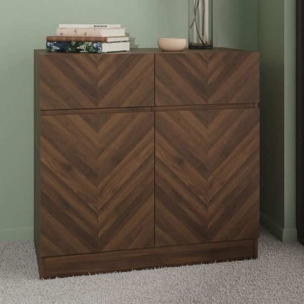 Ciana Wooden Sideboard With 2 Doors 2 Drawers In Royal Walnut | Bed Sava