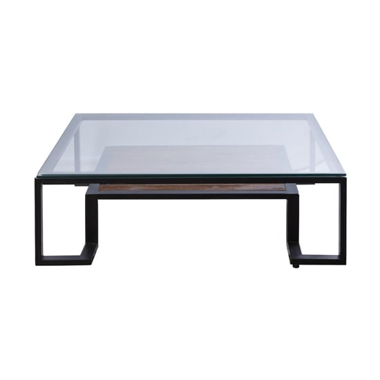 Ciao Clear Glass Coffee Table With Black Metal Frame | Bed Sava