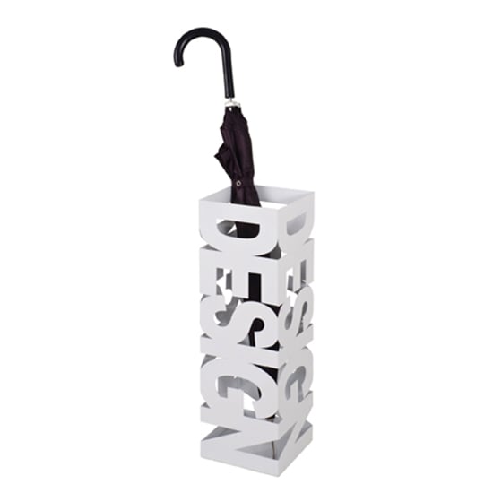 Cibecue Metal Design Style Umbrella Stand In White | Bed Sava