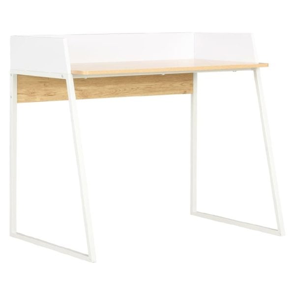 Cincinnati Wooden Laptop Desk In White And Oak | Bed Sava