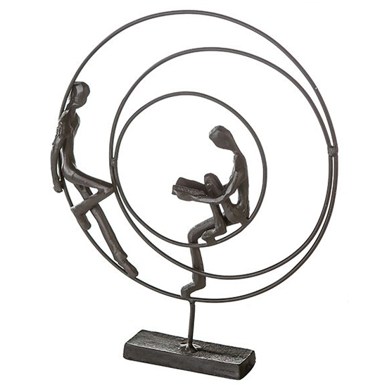 Circles Iron Design Sculpture In Burnished Bronze | Bed Sava