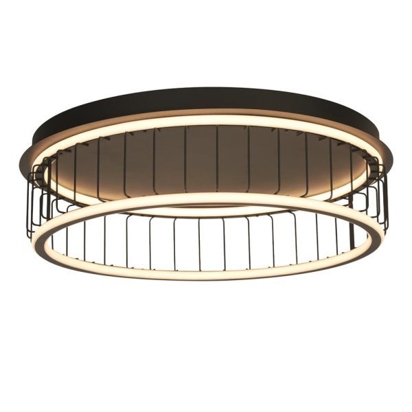 Circolo LED Cage Flush Ceiling Light Large In Black And White | Bed Sava