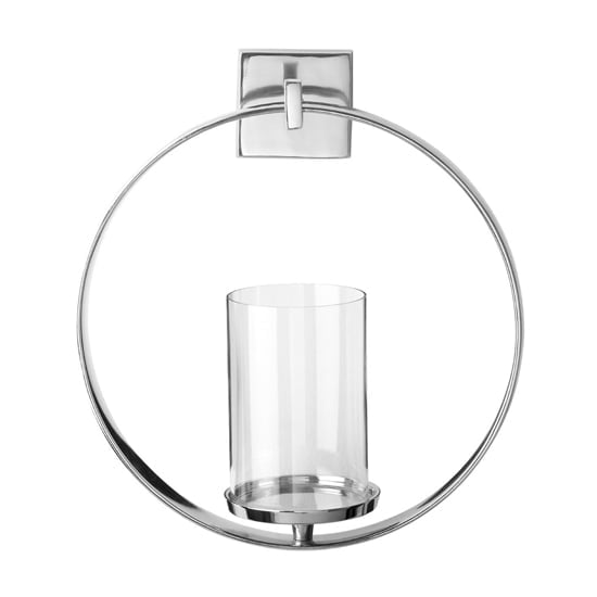 Circus Round Wall Sconce Glass Candle Holder With Silver Frame | Bed Sava