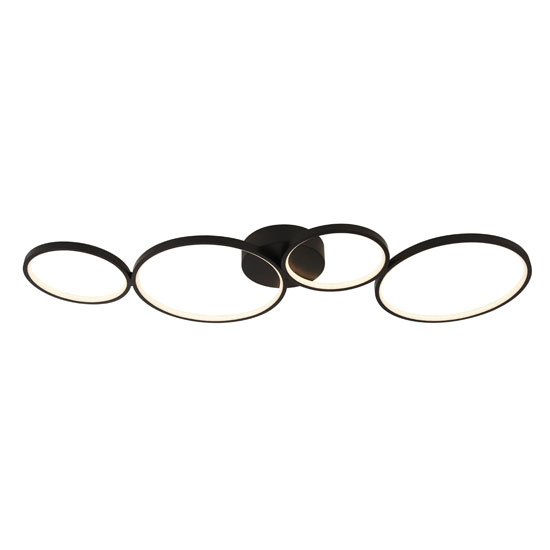 Cirque 4 LED Ring Ceiling Light In Matt Black And White | Bed Sava