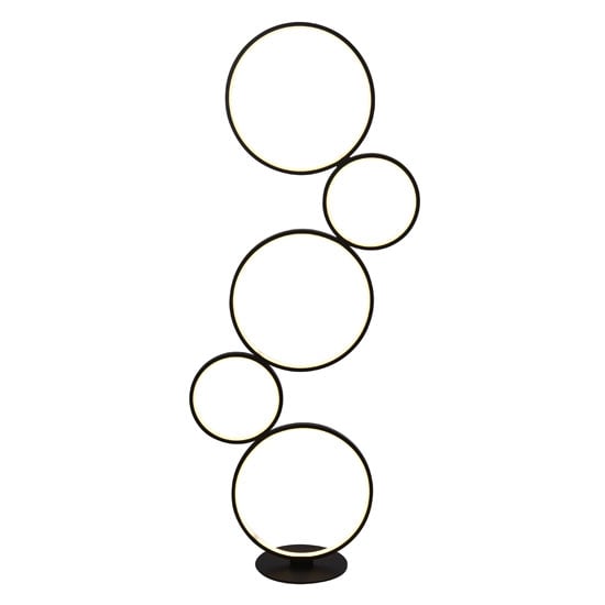 Cirque 5 LED Ring Floor Lamp In Matt Black And White | Bed Sava
