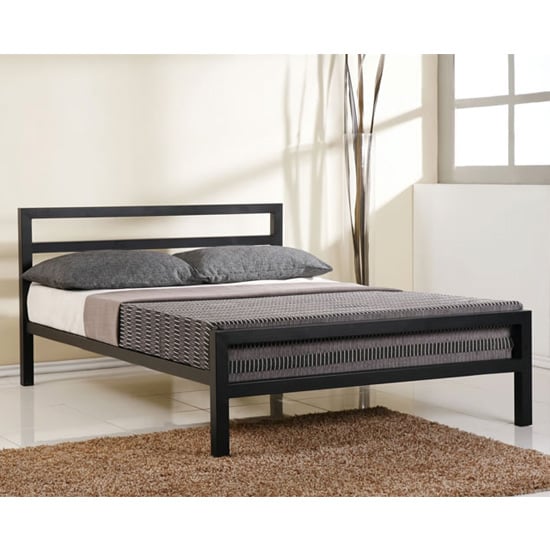 City Block Metal Vintage Style King Size Bed In Black | Bed Sava