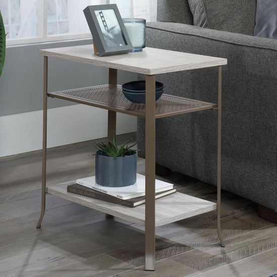 City Centre Wooden Side Table In Champagne Oak | Bed Sava