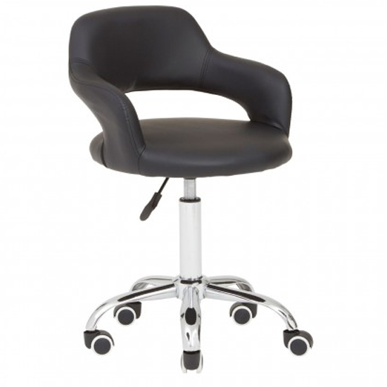 Civo Home And Office Leather Chair In Black With Curved Back | Bed Sava