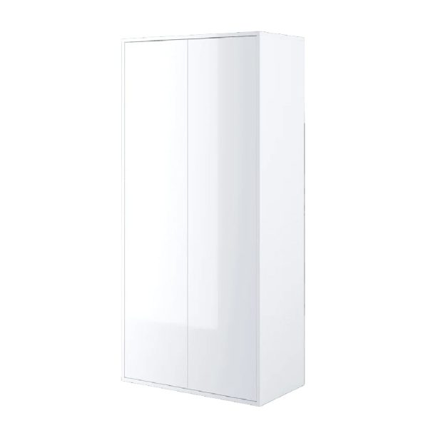 Clarion High Gloss Wardrobe With 2 Doors In White | Bed Sava
