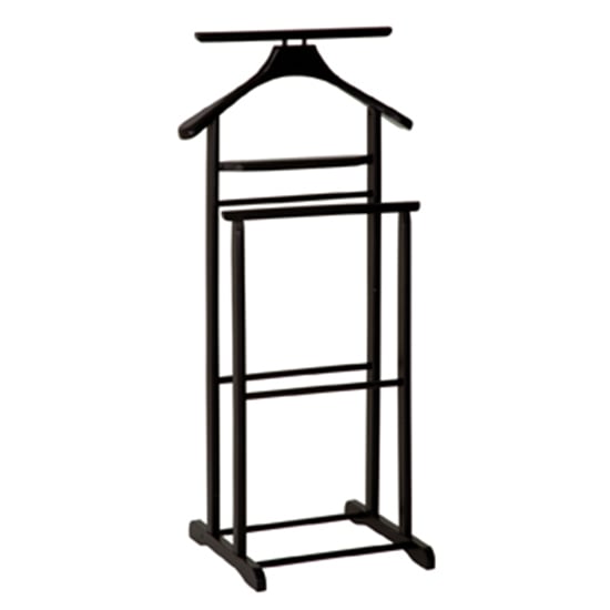 Clarkdale Wooden Valet Stand In Black | Bed Sava